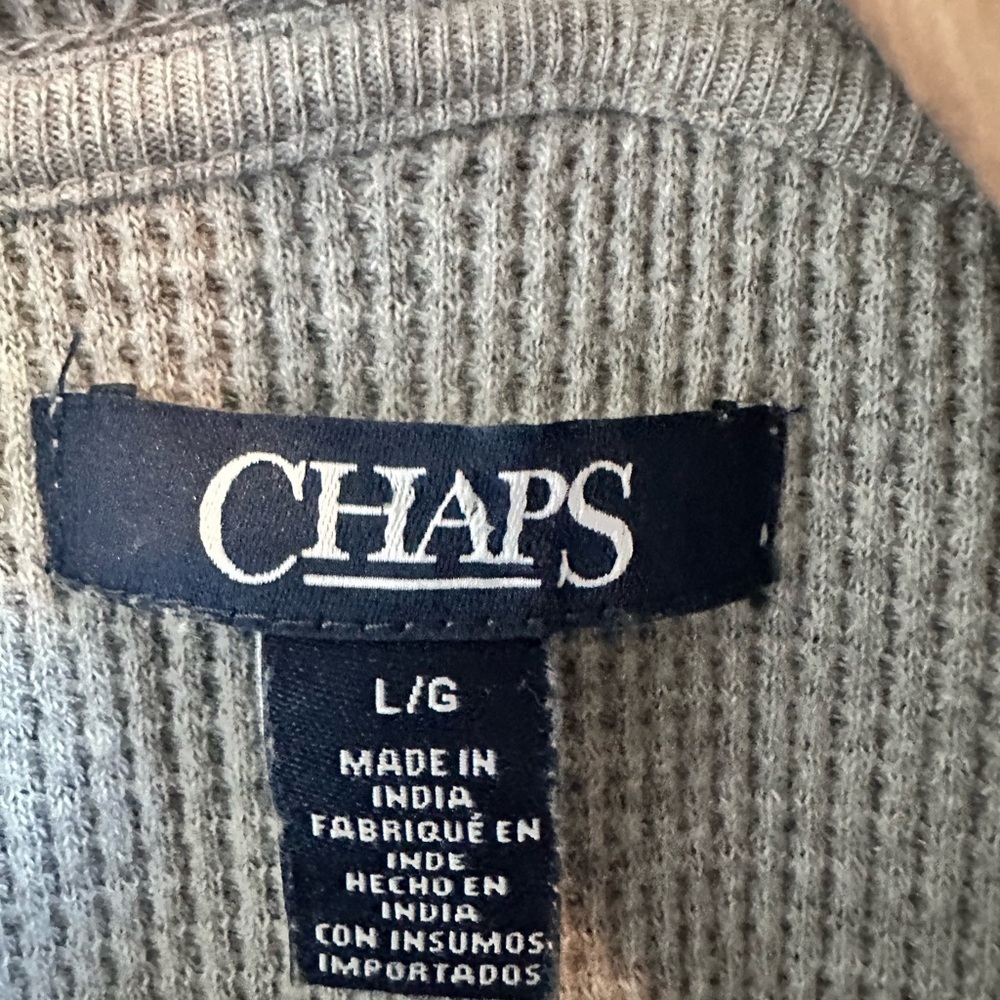 Chaps Light Gray Cowl Neck Waffle Sweater - Picture 5 of 6